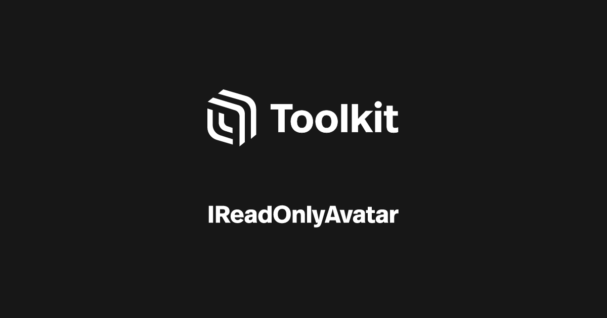 IReadOnlyAvatar | Spatial Creator Toolkit