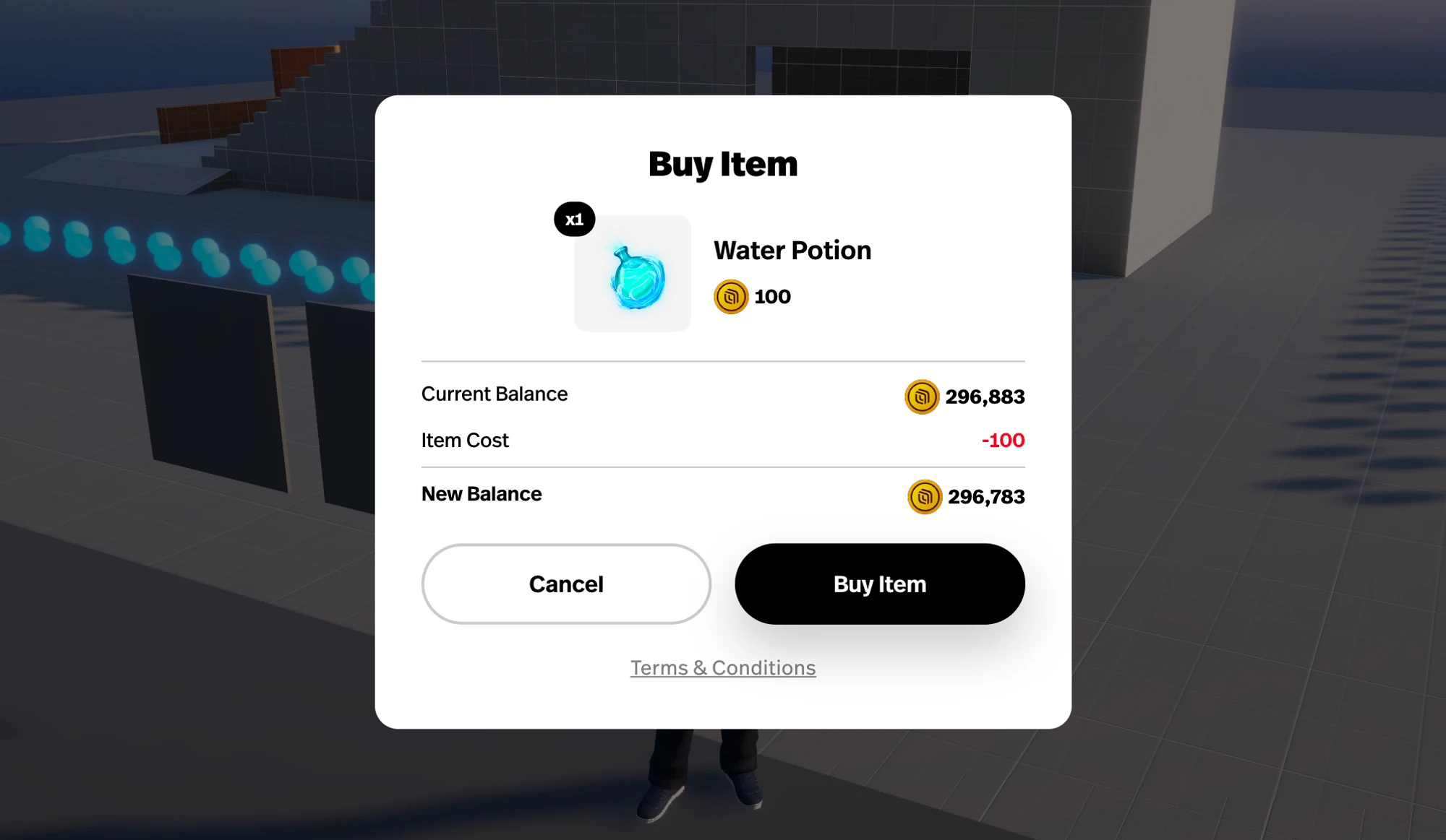 Purchasing an item with Spatial Coins