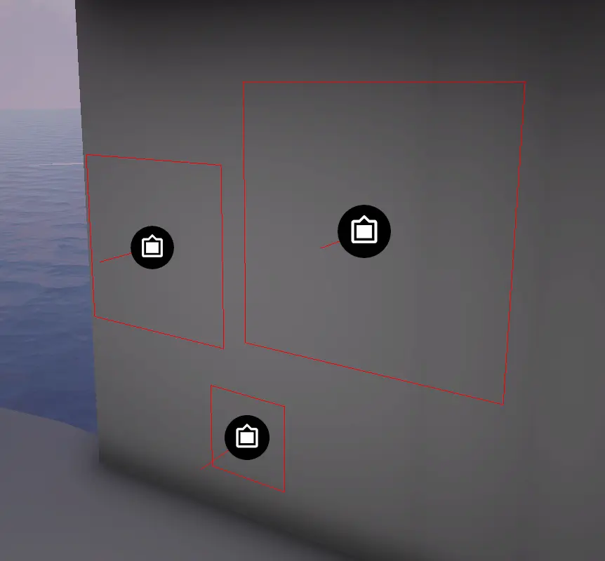 screenshot of 3 frame game objects in the unity editor